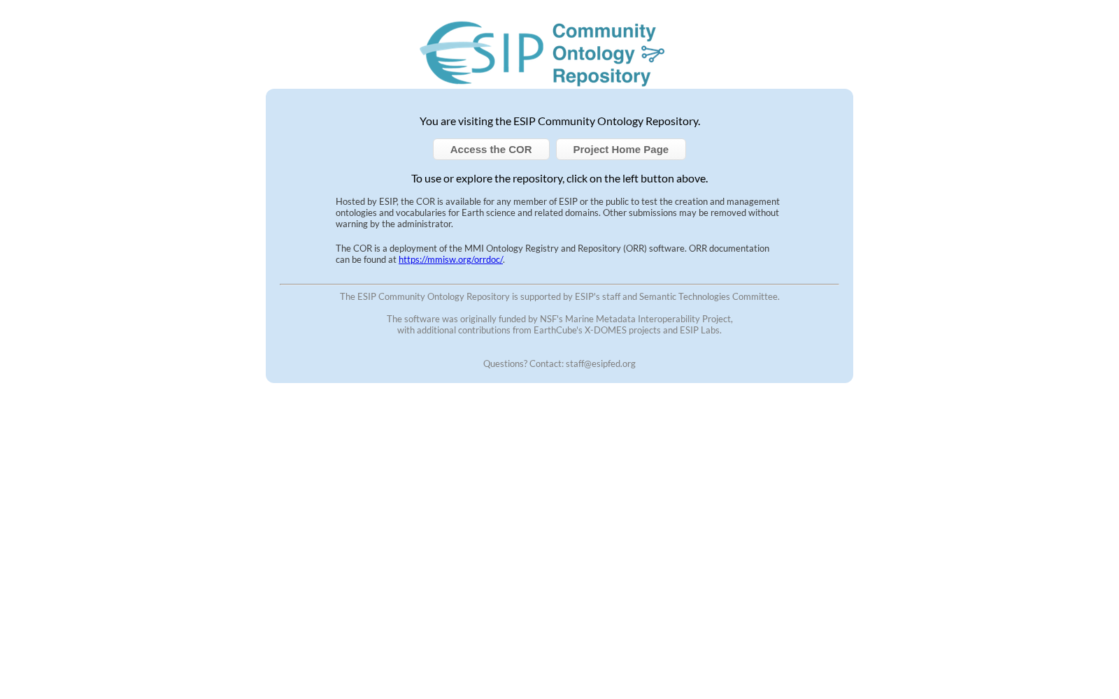 Earth Science Information Partner's Community Ontology Repository 数据集图片