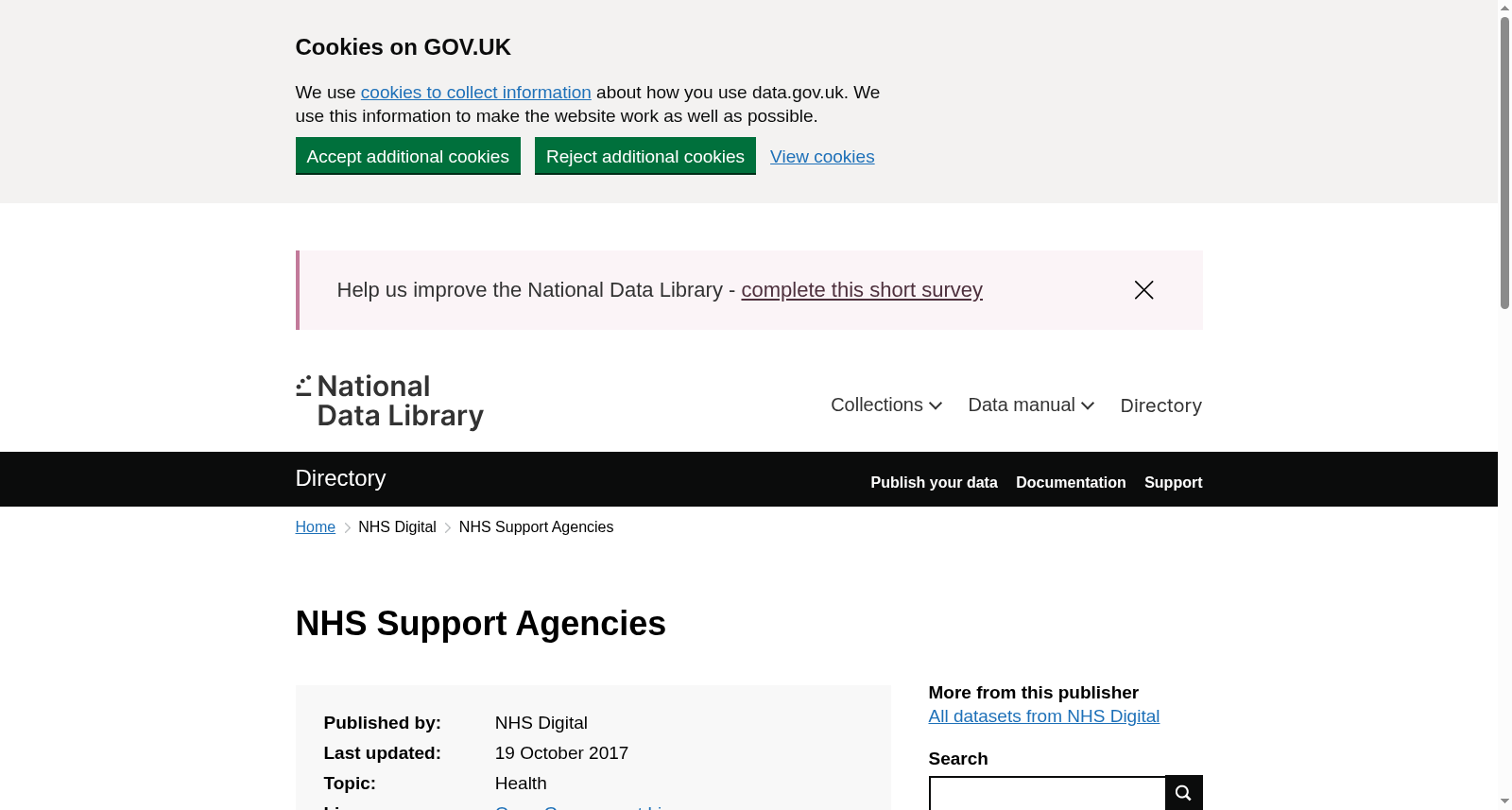NHS Support Agencies 数据集图片