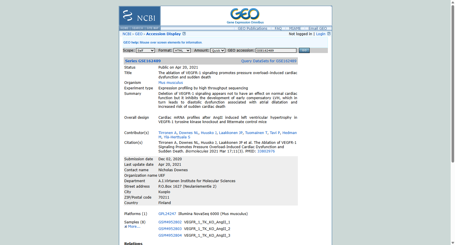 GSE162489: Single-cell RNA sequencing of parathyroid tumors in multiple endocrine neoplasia type 1