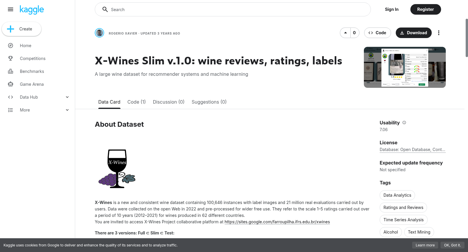 X-Wines Slim v.1.0: wine reviews, ratings, labels 数据集图片