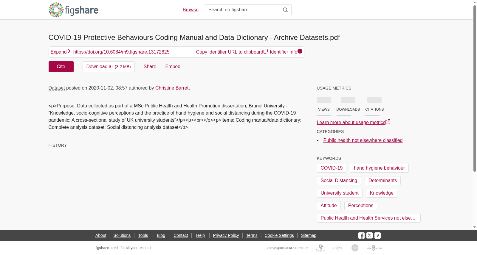 COVID-19 Protective Behaviours Coding Manual and Data Dictionary - Archive Datasets.pdf 数据集图片