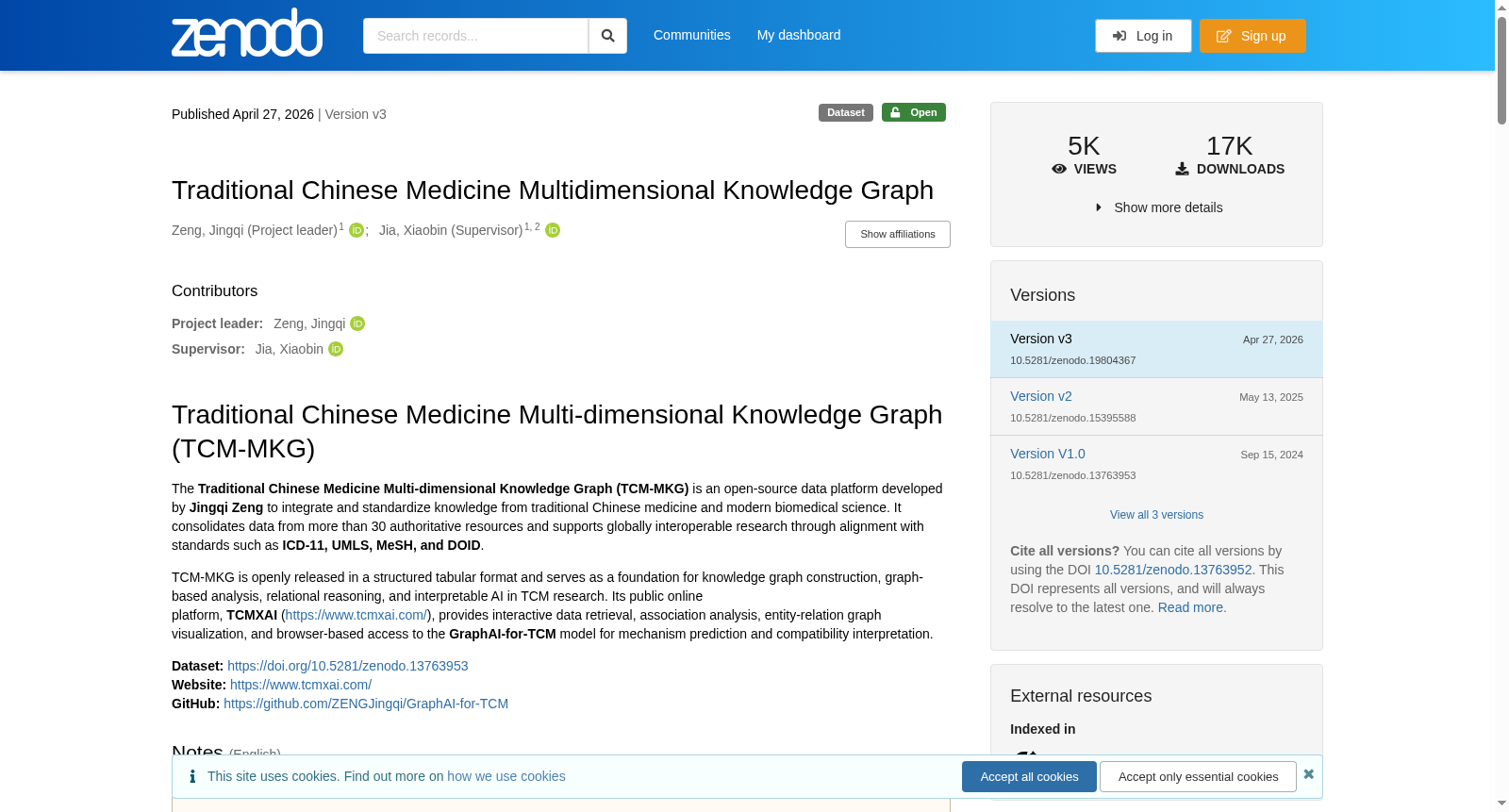 Traditional Chinese Medicine Multidimensional Knowledge Graph 数据集图片