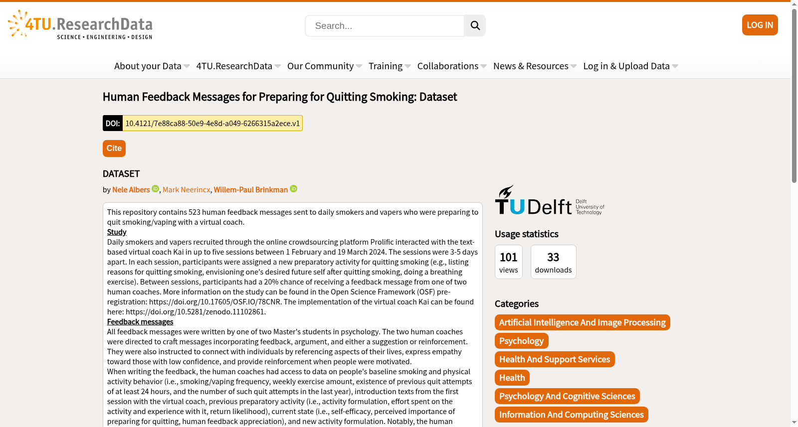 Human Feedback Messages for Preparing for Quitting Smoking: Dataset 数据集图片