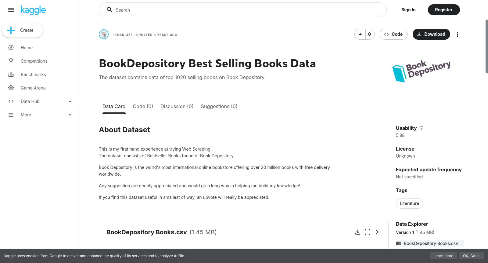 BookDepository Best Selling Books Data 数据集图片