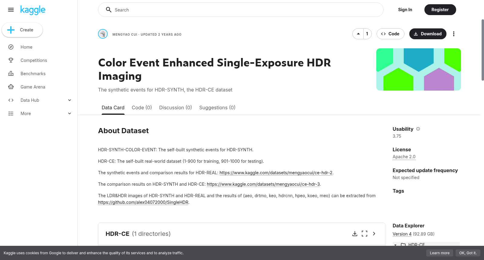 Color Event Enhanced Single-Exposure HDR Imaging 数据集图片