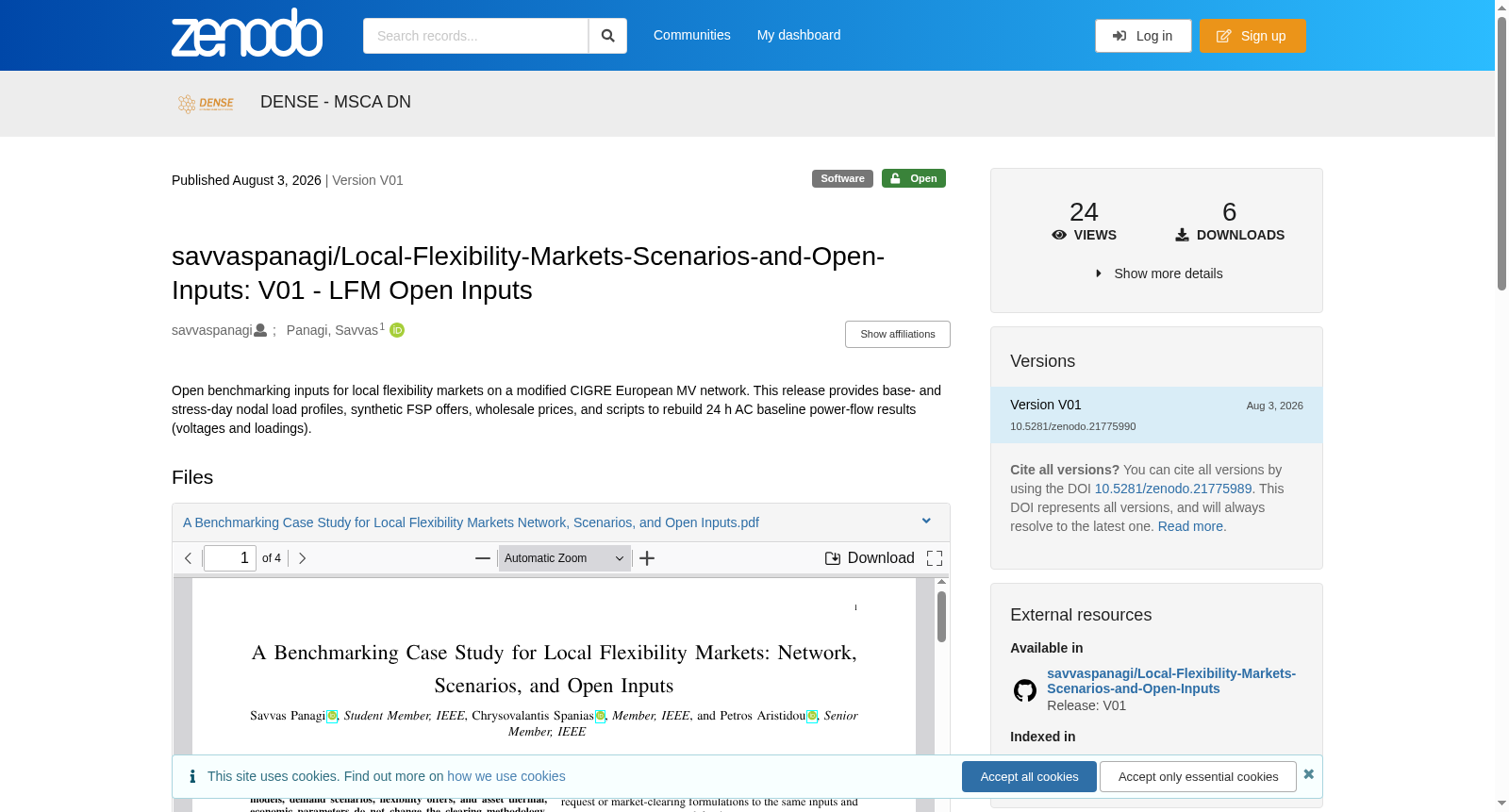 Benchmarking case study for local flexibility markets: Network, scenarios, and open inputs 数据集图片