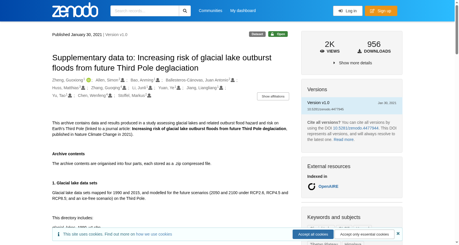 Supplementary data to: Increasing risk of glacial lake outburst floods from future Third Pole deglaciation 数据集图片