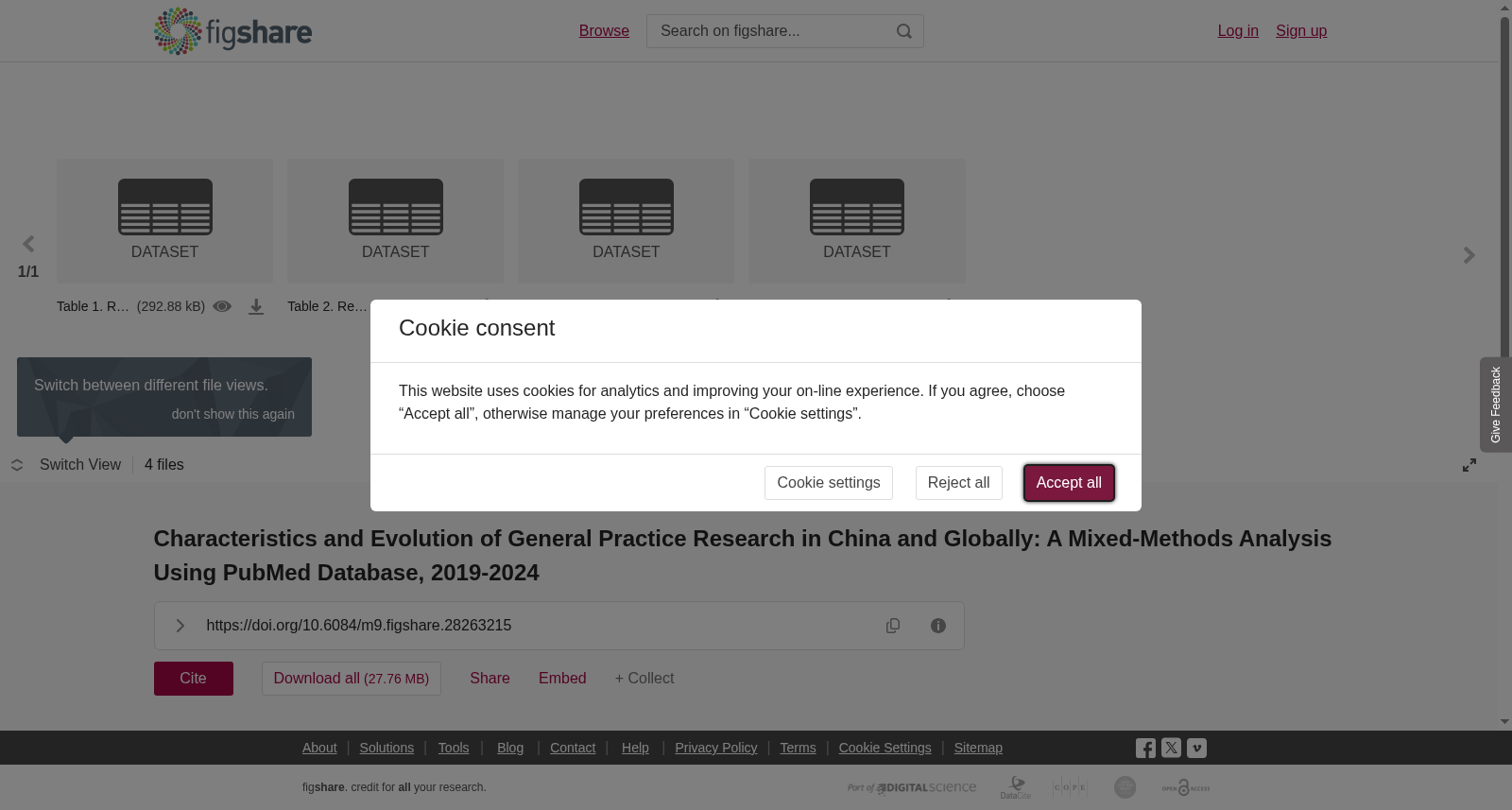 <b>Characteristics and Evolution of General Practice Research in China and Globally: A Mixed-Methods Analysis Using PubMed Database, 2019-2024</b> 数据集图片