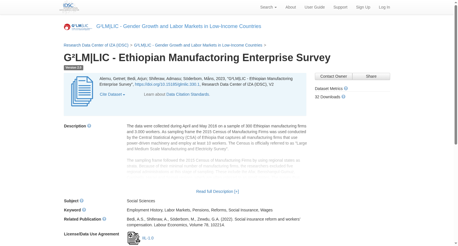 G²LM|LIC - Ethiopian Manufactoring Enterprise Survey 数据集图片