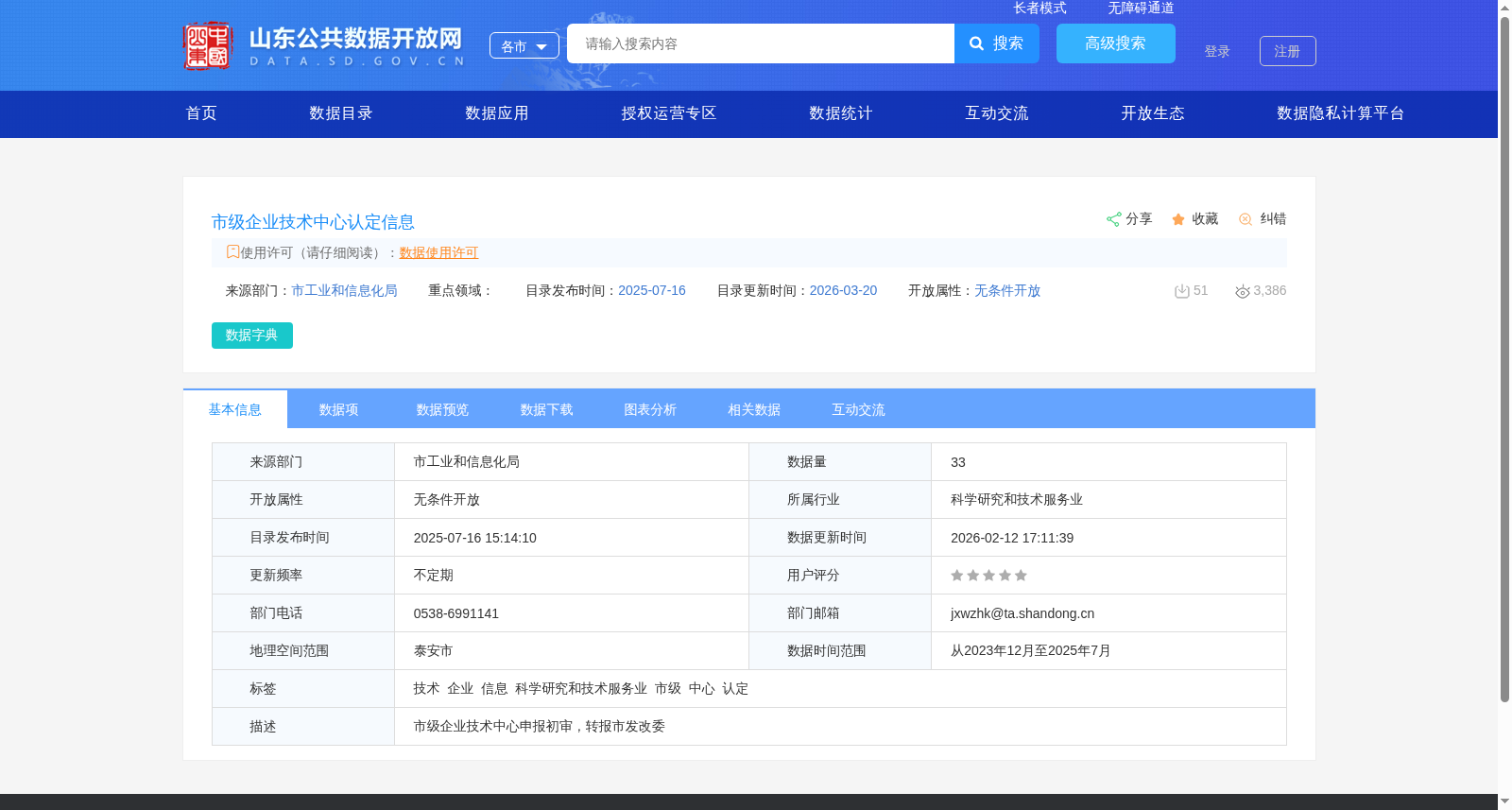 市级企业技术中心认定信息 数据集图片