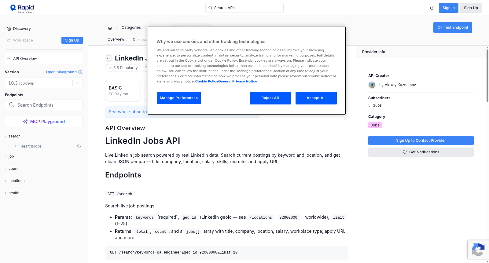LinkedIn Jobs API 数据集图片