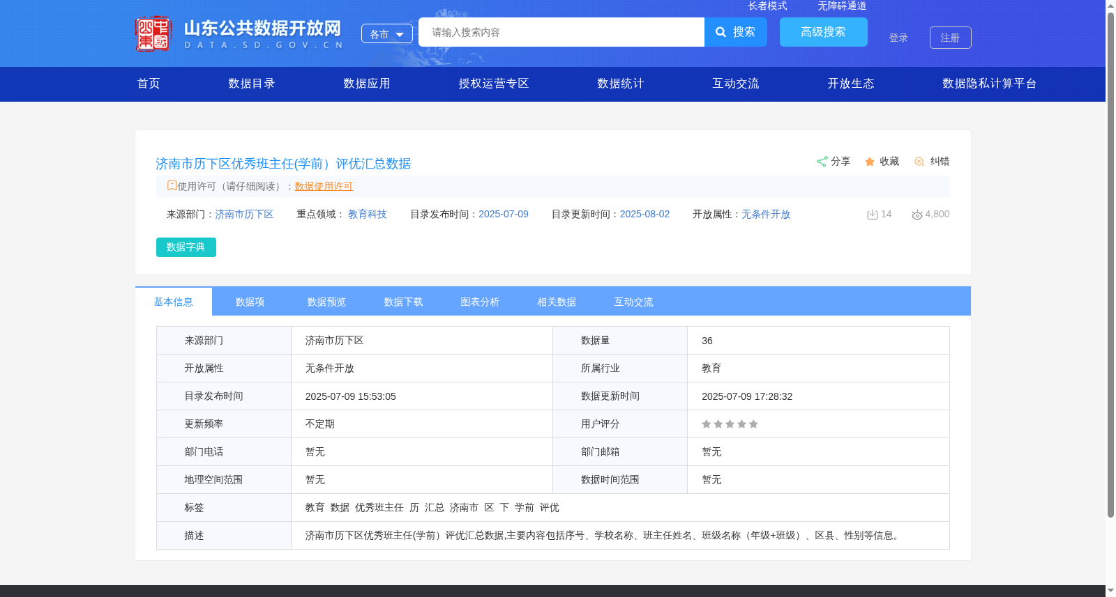 济南市历下区优秀班主任(学前）评优汇总数据 数据集图片