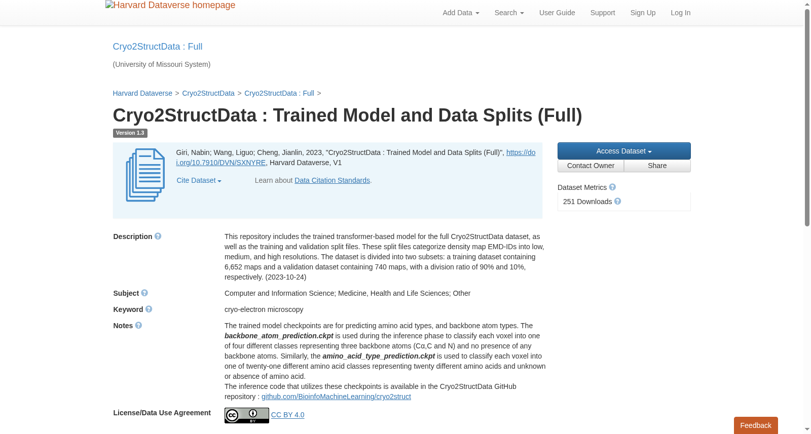 Cryo2StructData : Trained Model and Data Splits (Full) 数据集图片