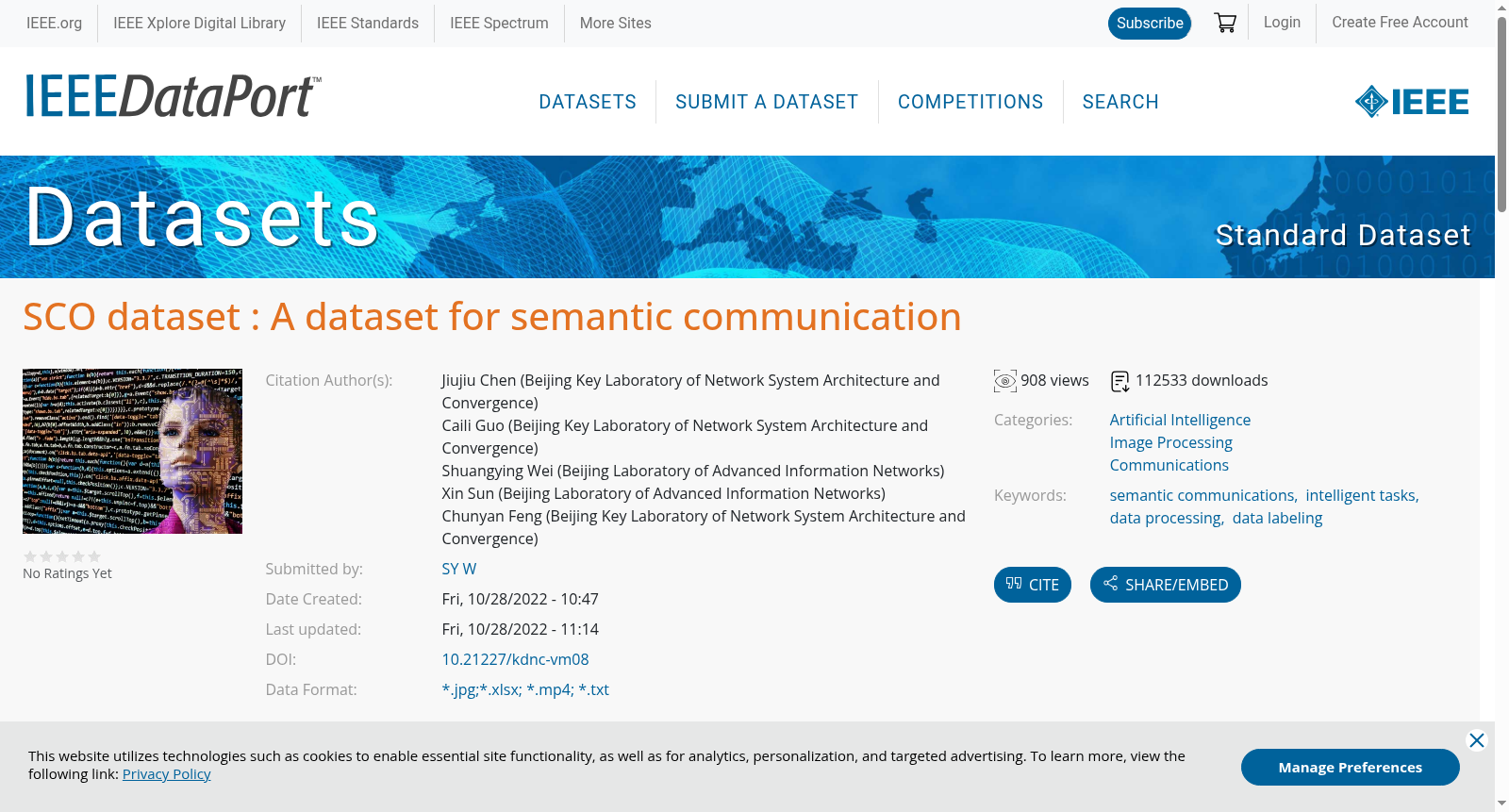 SCO dataset : A dataset for semantic communication 数据集图片