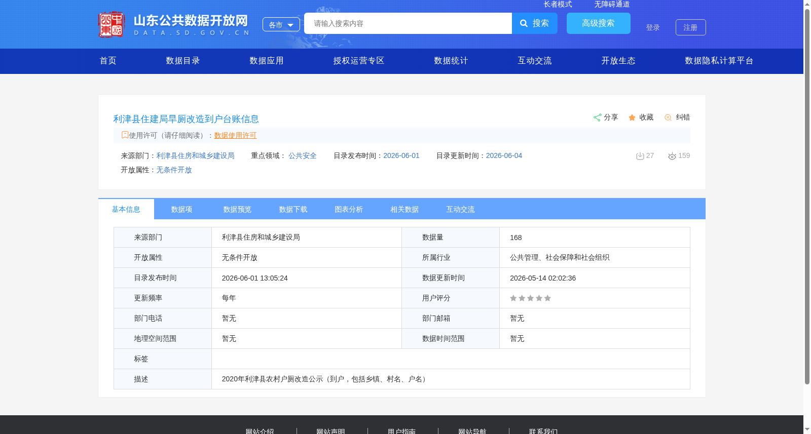 利津县住建局旱厕改造到户台账信息 数据集图片