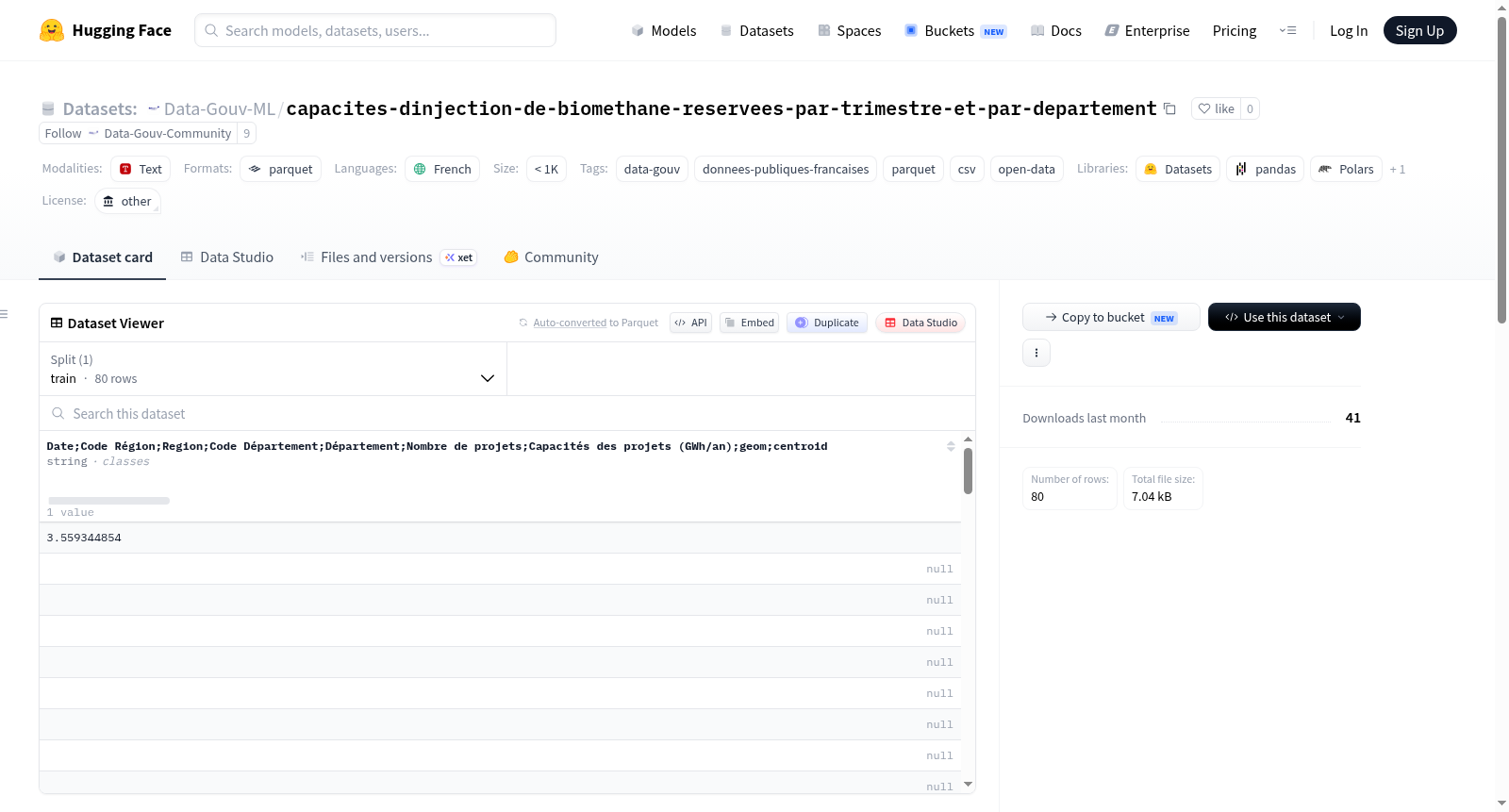 Data-Gouv-FR/capacites-dinjection-de-biomethane-reservees-par-trimestre-et-par-departement 数据集图片