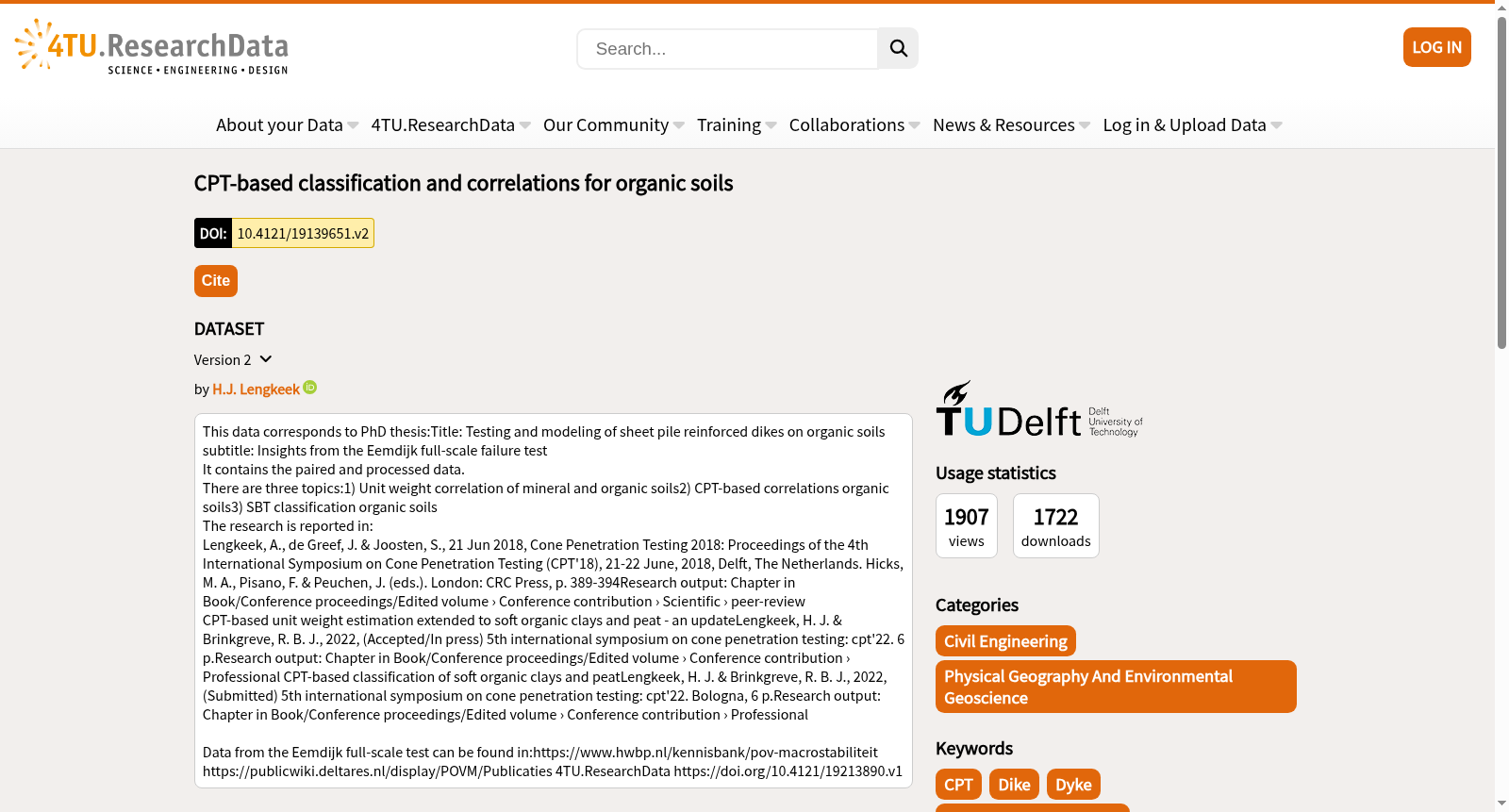 CPT-based classification and correlations for organic soils 数据集图片