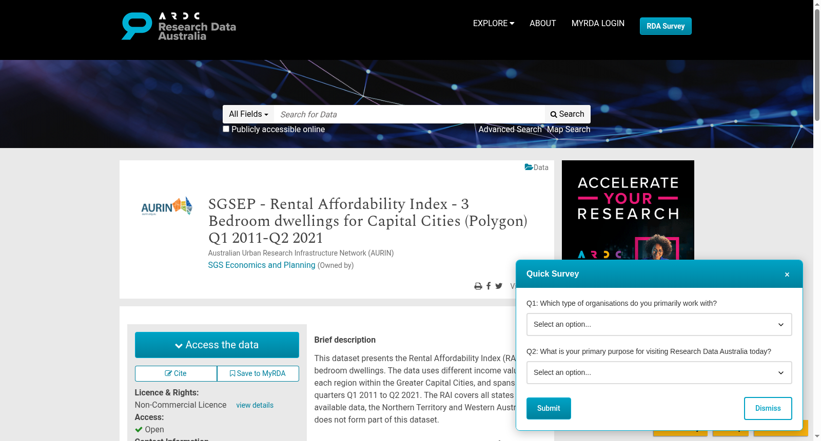 SGSEP - Rental Affordability Index - 3 Bedroom dwellings for Capital Cities (Polygon) Q1 2011-Q2 2021 数据集图片