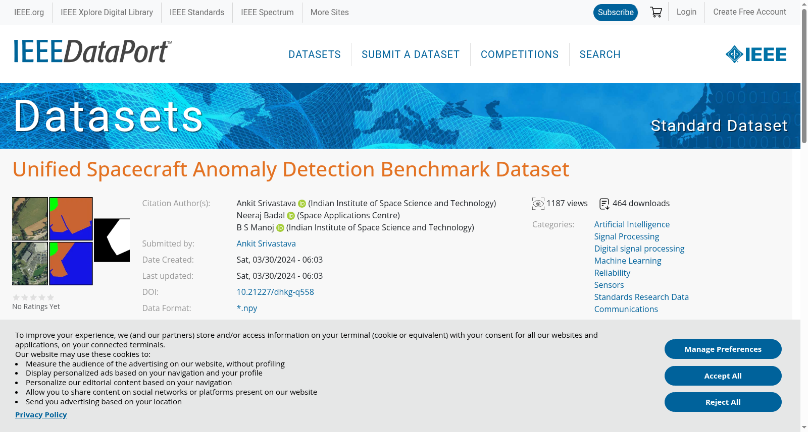 Unified Spacecraft Anomaly Detection Benchmark Dataset 数据集图片