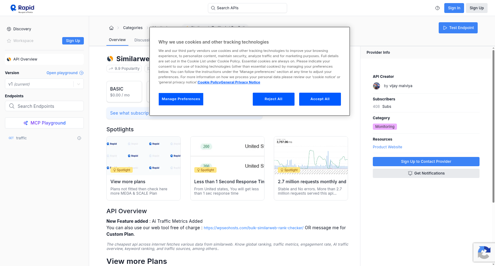 Similarweb Traffic Api for Bulk 数据集图片