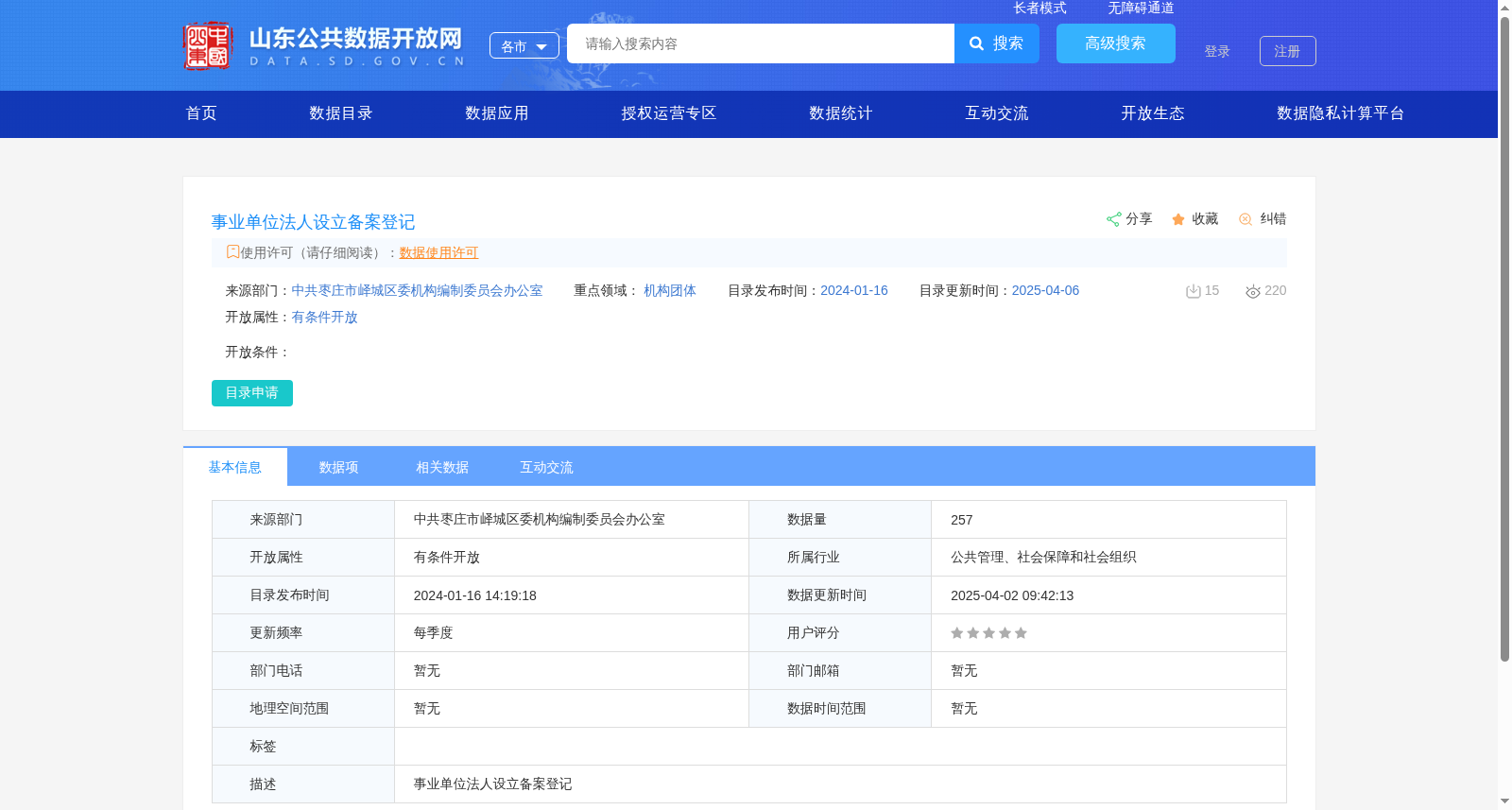 事业单位法人设立备案登记 数据集图片