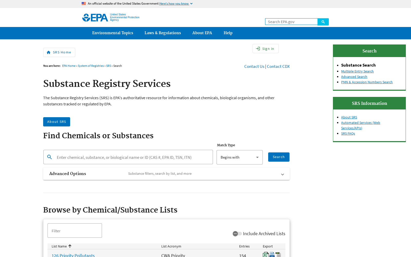 EPA Substance Registry Services 数据集图片