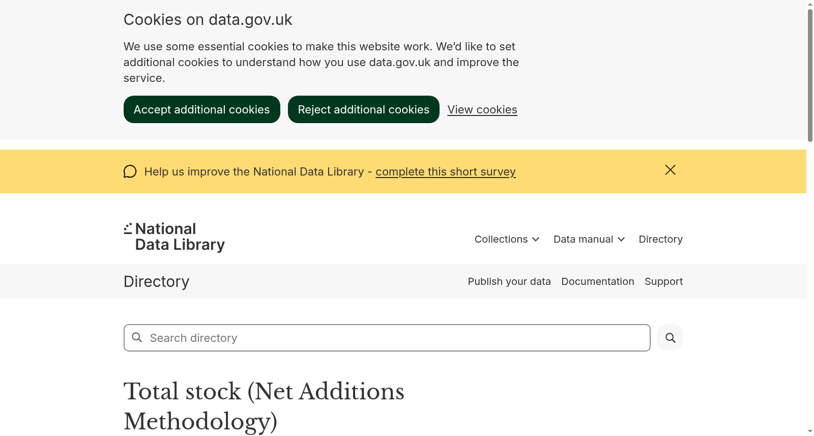 Total stock (Net Additions Methodology) 数据集图片