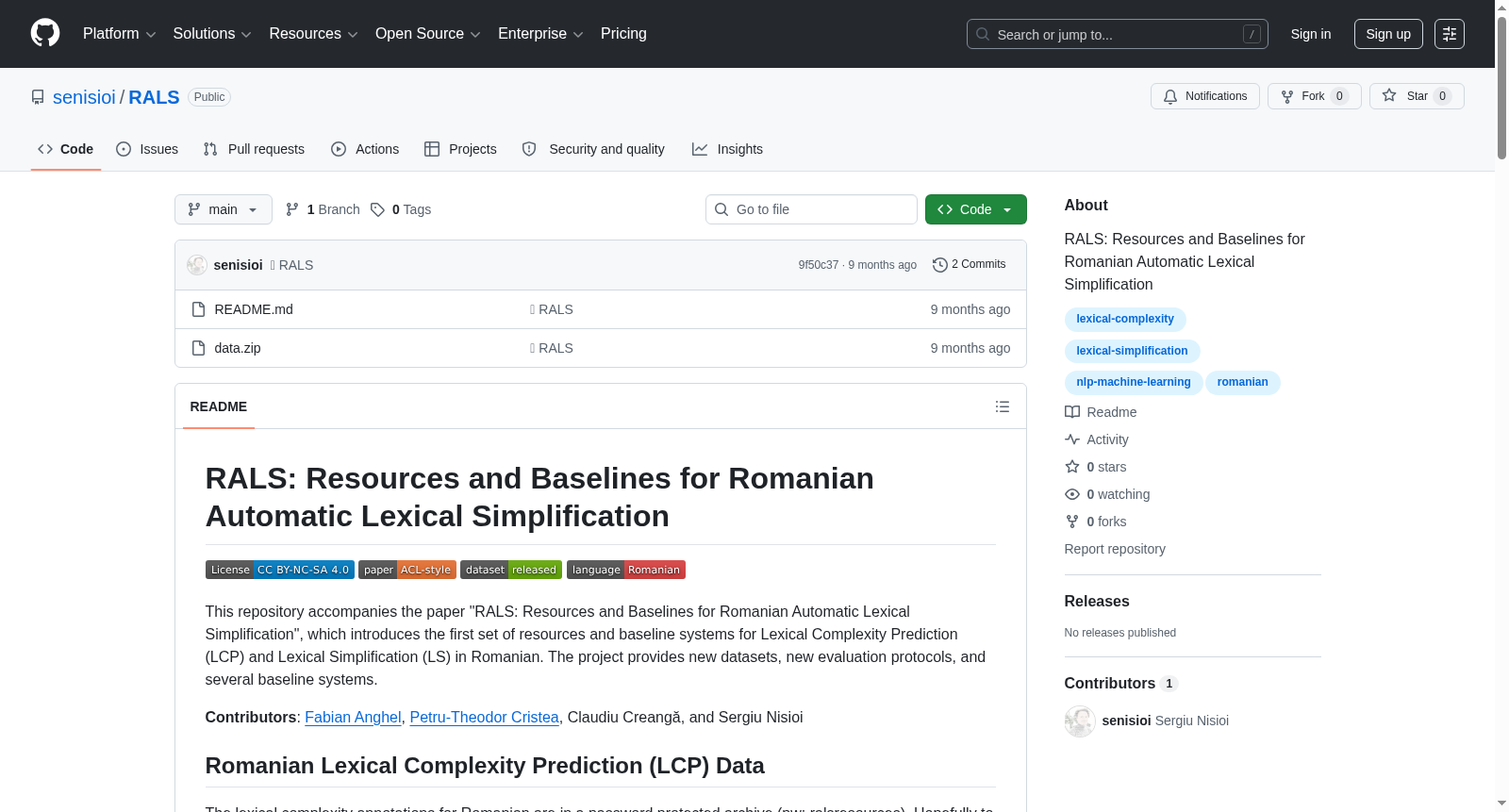 RALS (Romanian Automatic Lexical Simplification) 数据集图片
