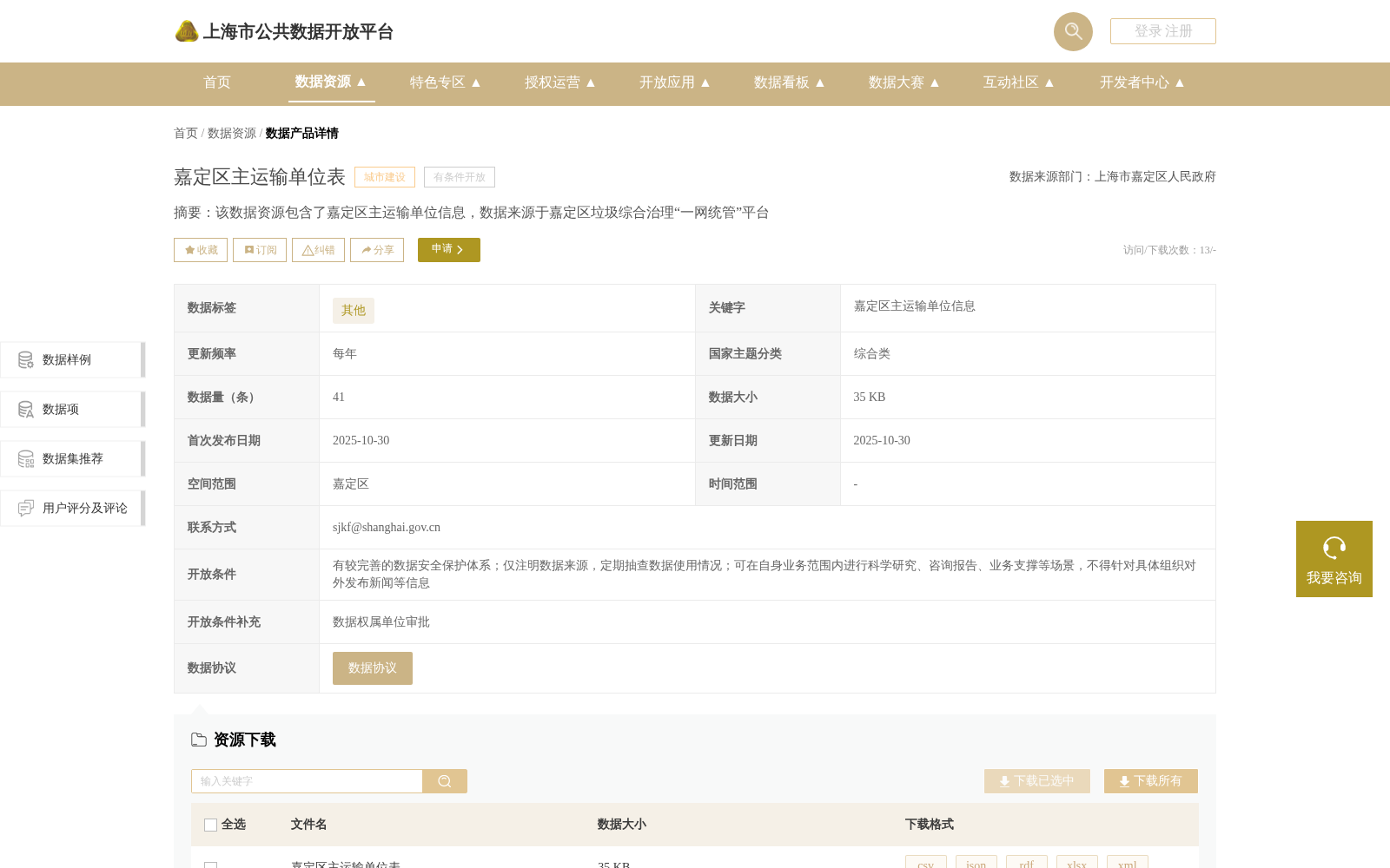 嘉定区主运输单位表 数据集图片