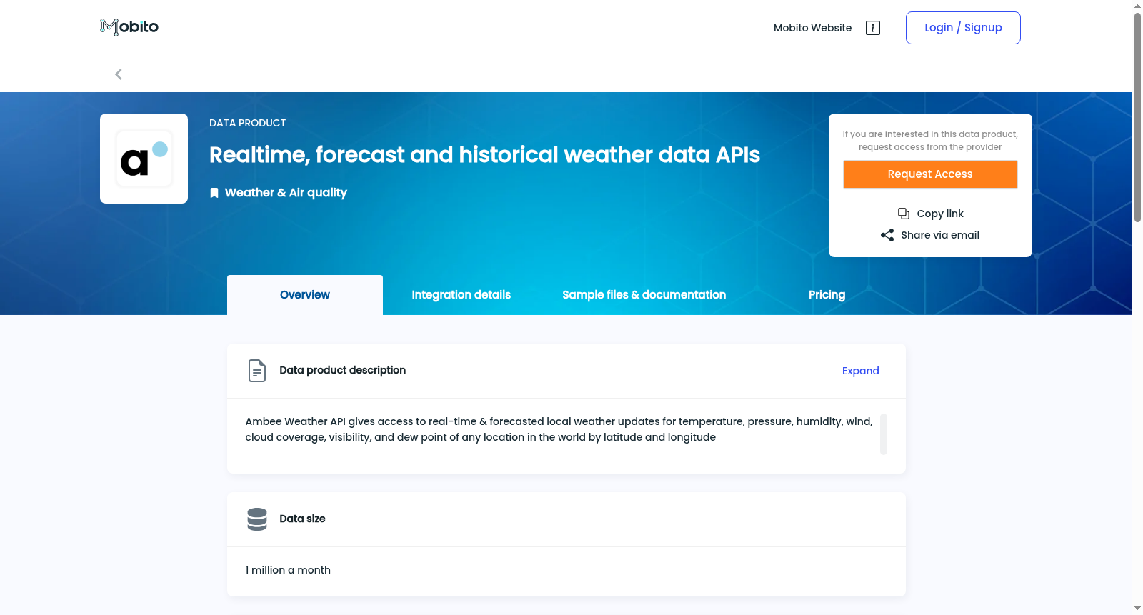 Realtime, forecast and historical weather data APIs 数据集图片