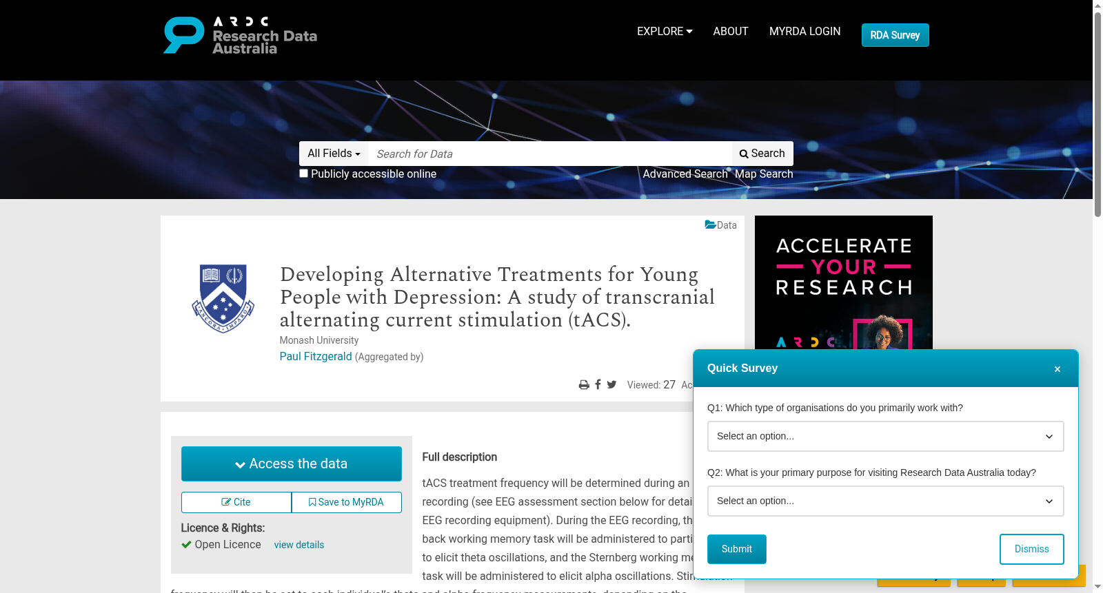 Developing Alternative Treatments for Young People with Depression: A study of transcranial alternating current stimulation (tACS). 数据集图片