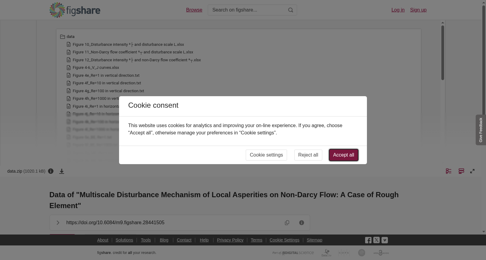 <b>Data of "Multiscale Disturbance Mechanism of Local Asperities on Non-Darcy Flow: A Case of Rough Element"</b> 数据集图片