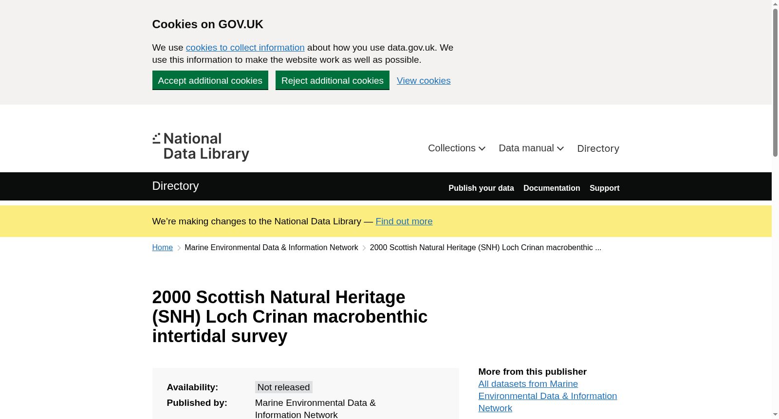 2000 Scottish Natural Heritage (SNH) Loch Crinan macrobenthic intertidal survey 数据集图片