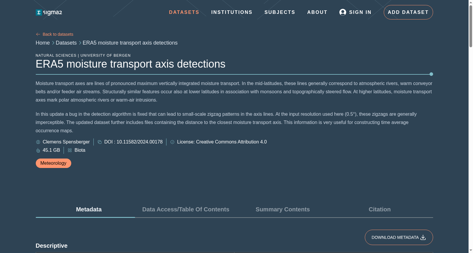 ERA5 moisture transport axis detections 数据集图片