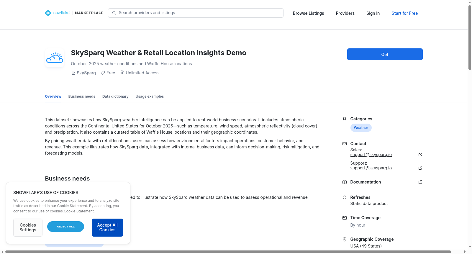 SkySparq Weather & Retail Location Insights Demo 数据集图片