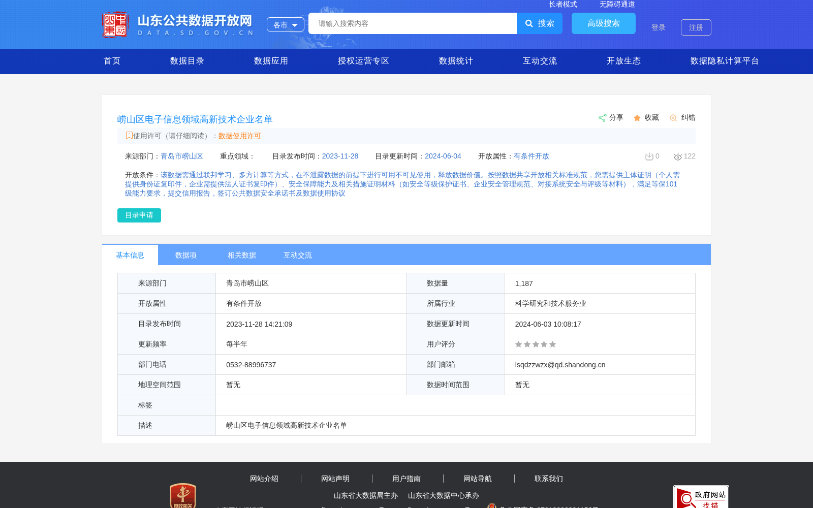 崂山区电子信息领域高新技术企业名单 数据集图片