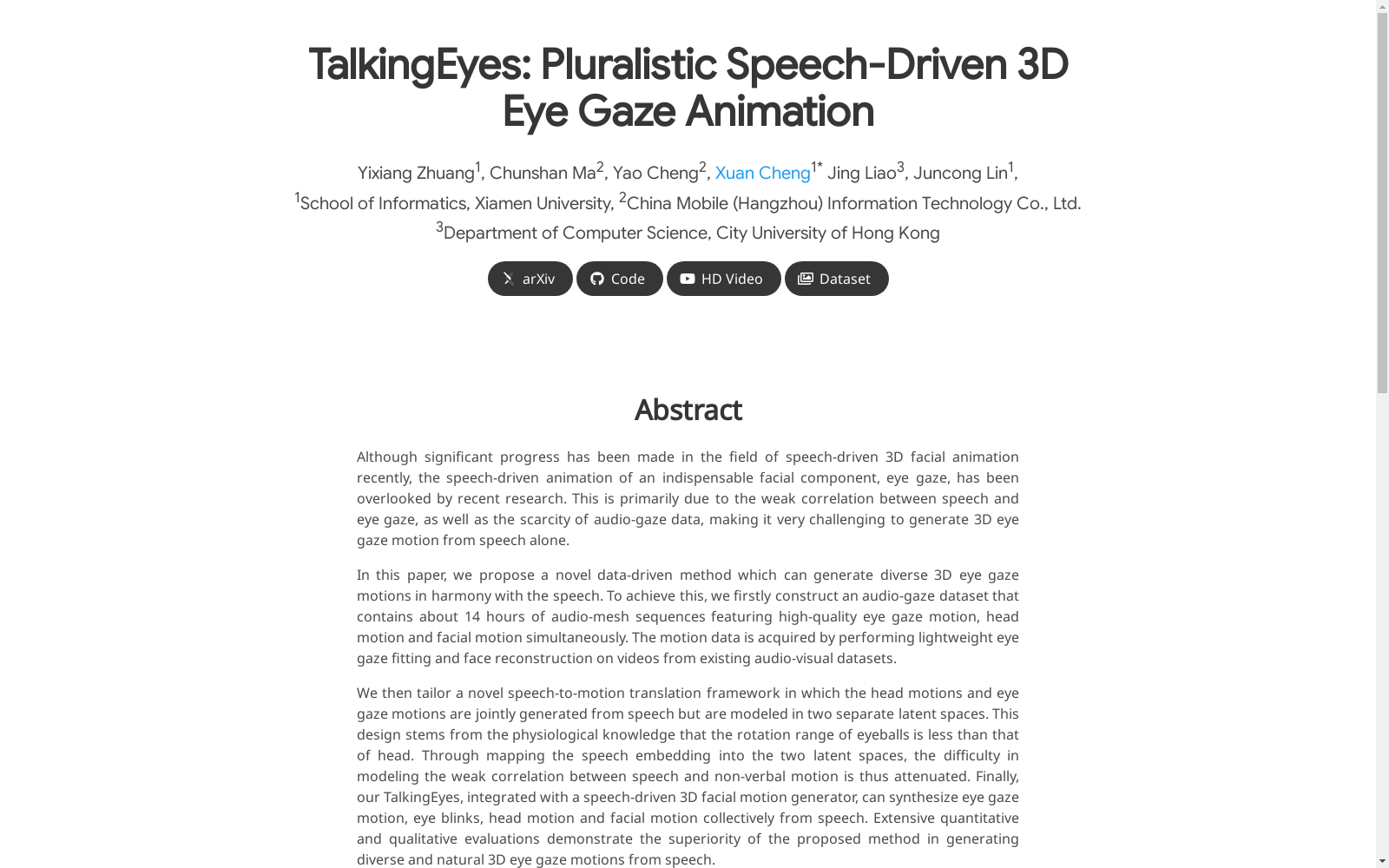 3D TalKing Eyes Dataset (TKED) 数据集图片