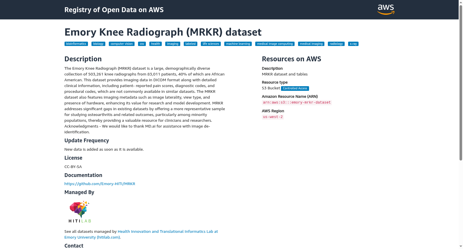 Emory Knee Radiograph (MRKR) dataset 数据集图片