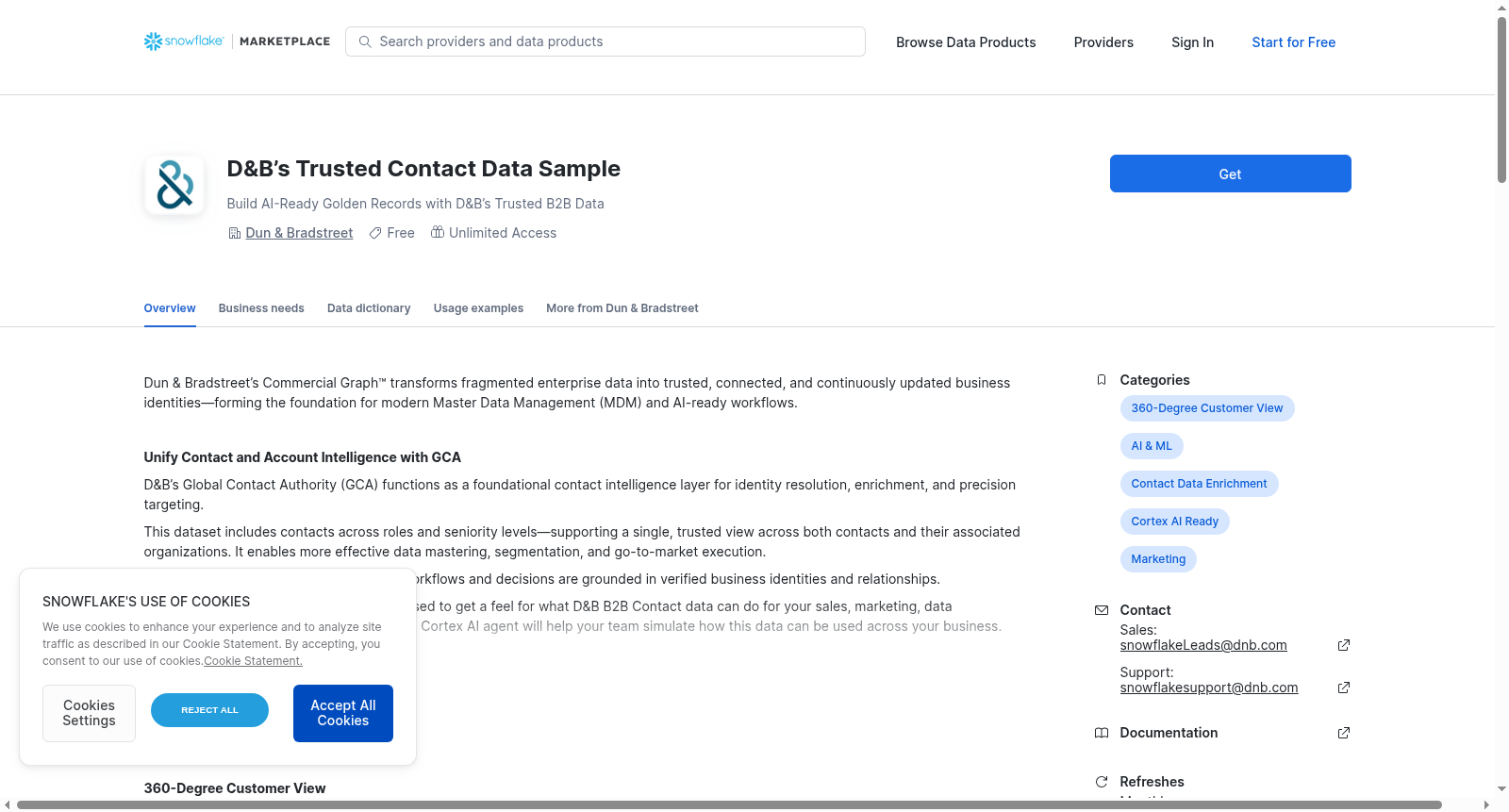 D&B’s Trusted Contact Data Sample 数据集图片