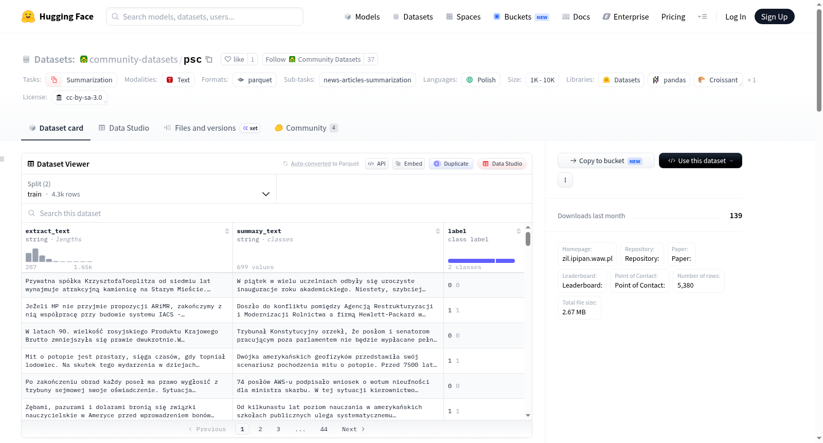 community-datasets/psc 数据集图片