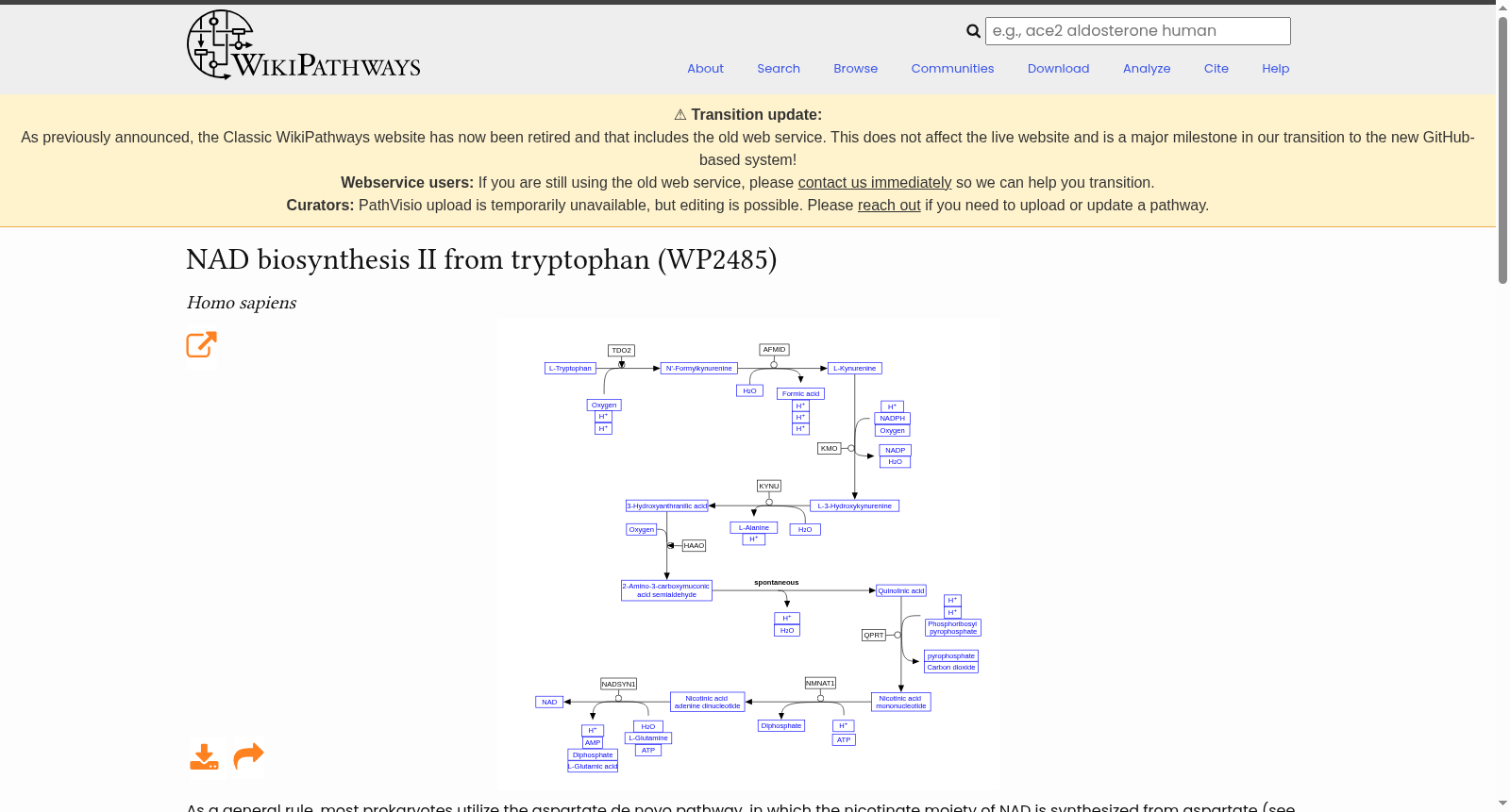 NAD biosynthesis II from tryptophan 数据集图片