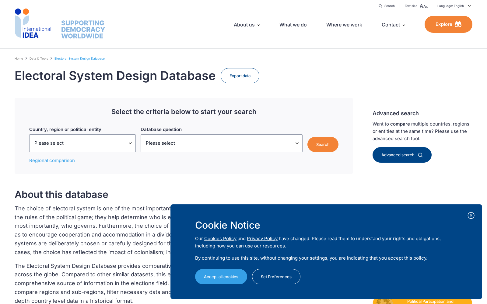 Electoral System Design Database 数据集图片