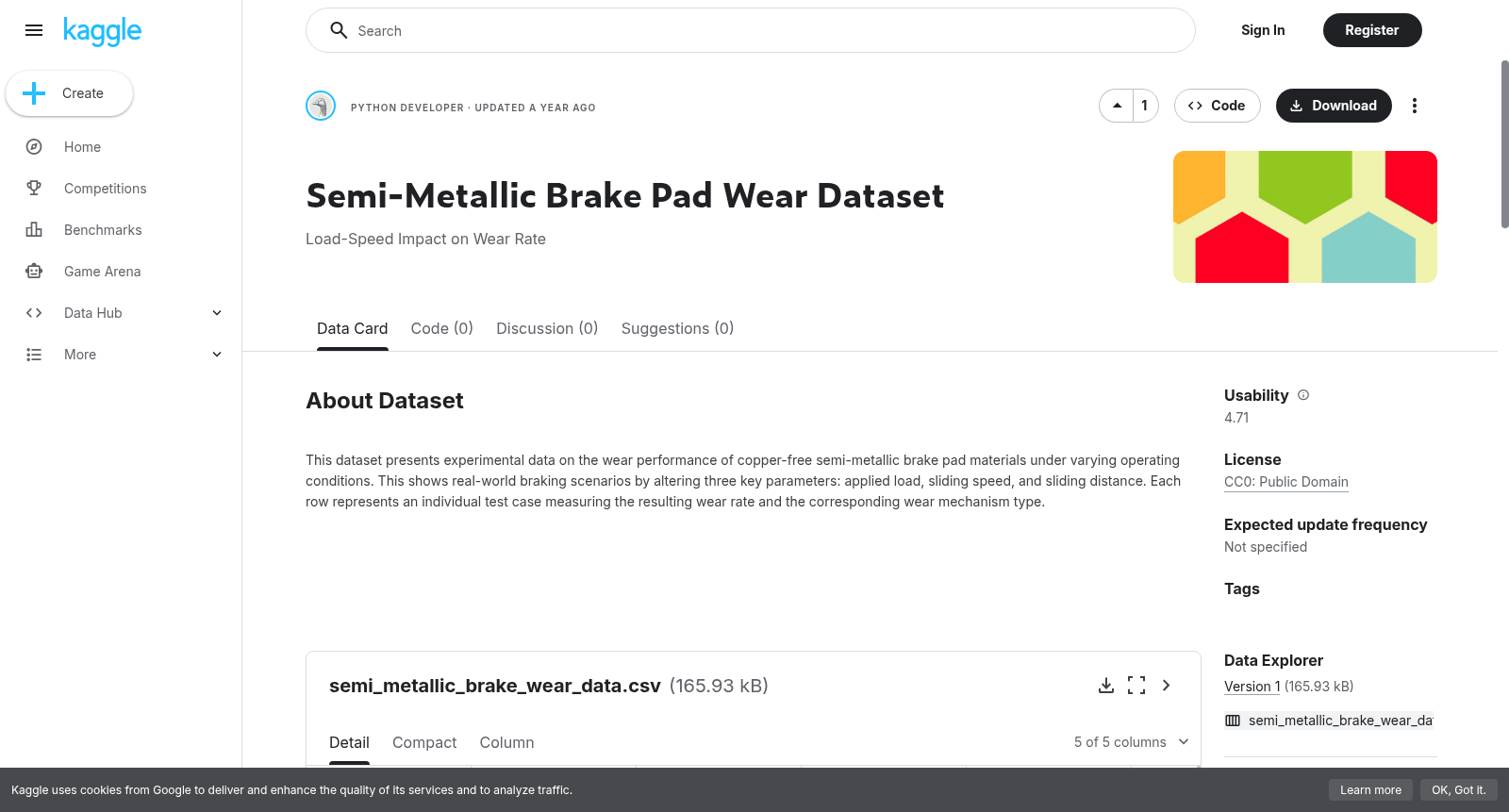 Semi-Metallic Brake Pad Wear Dataset 数据集图片