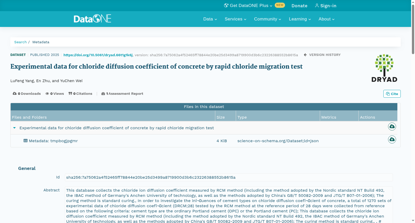 Experimental data for chloride diffusion coefficient of concrete by rapid chloride migration test 数据集图片