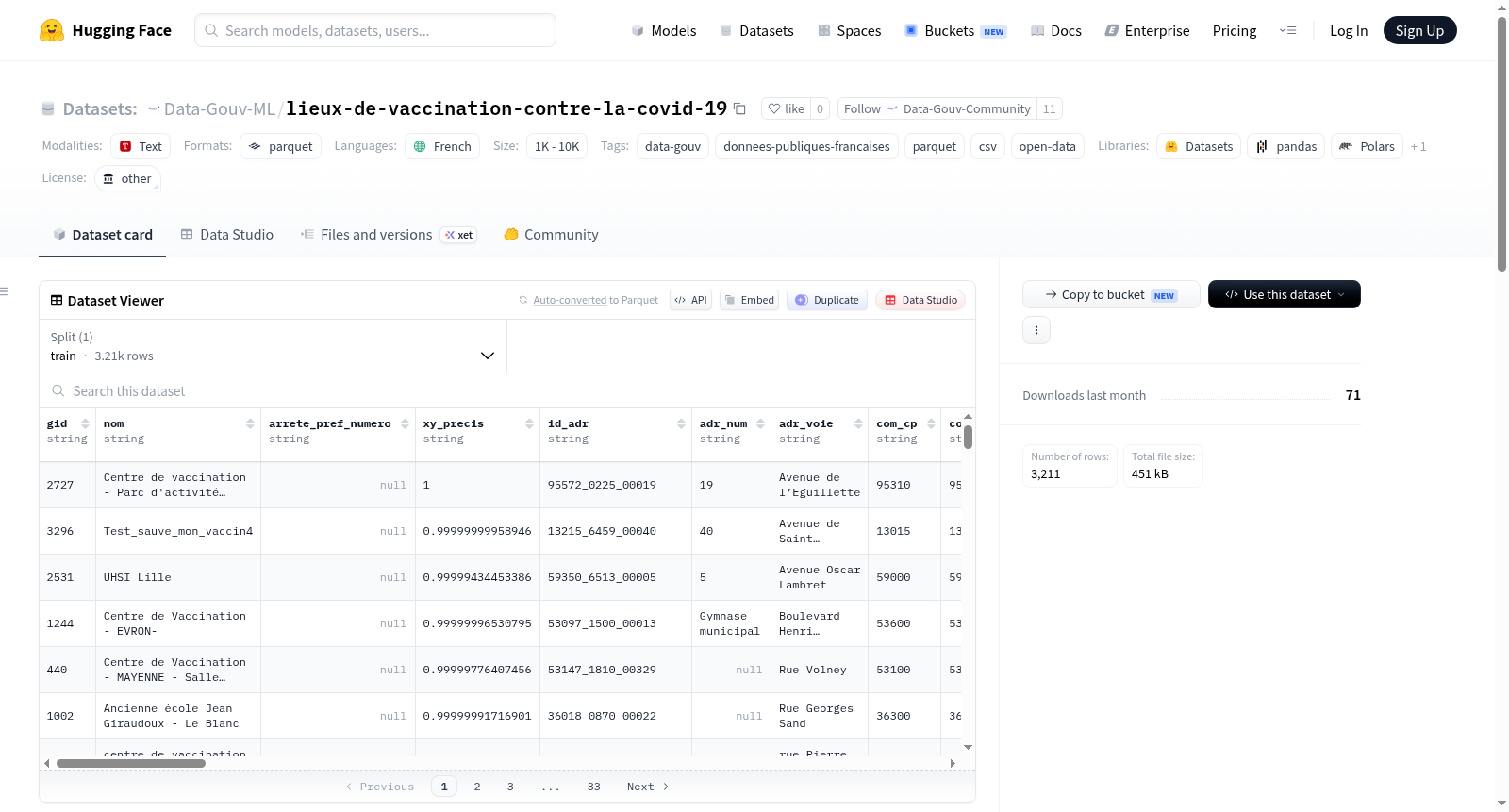 Data-Gouv-FR/lieux-de-vaccination-contre-la-covid-19 数据集图片
