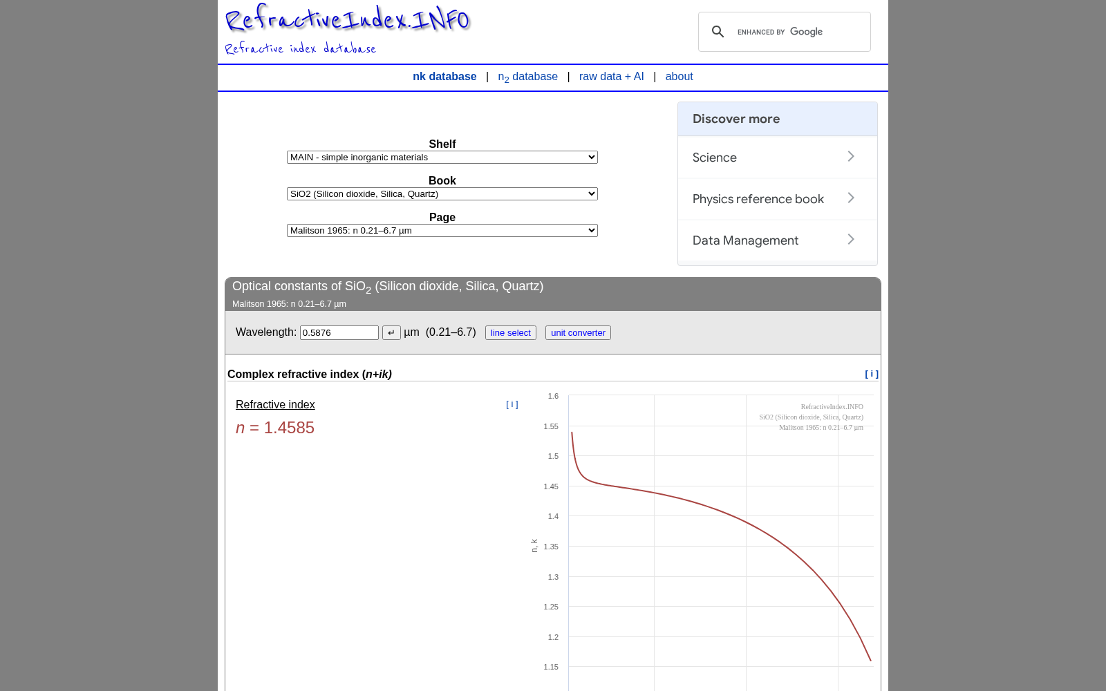 RefractiveIndex.INFO 数据集图片