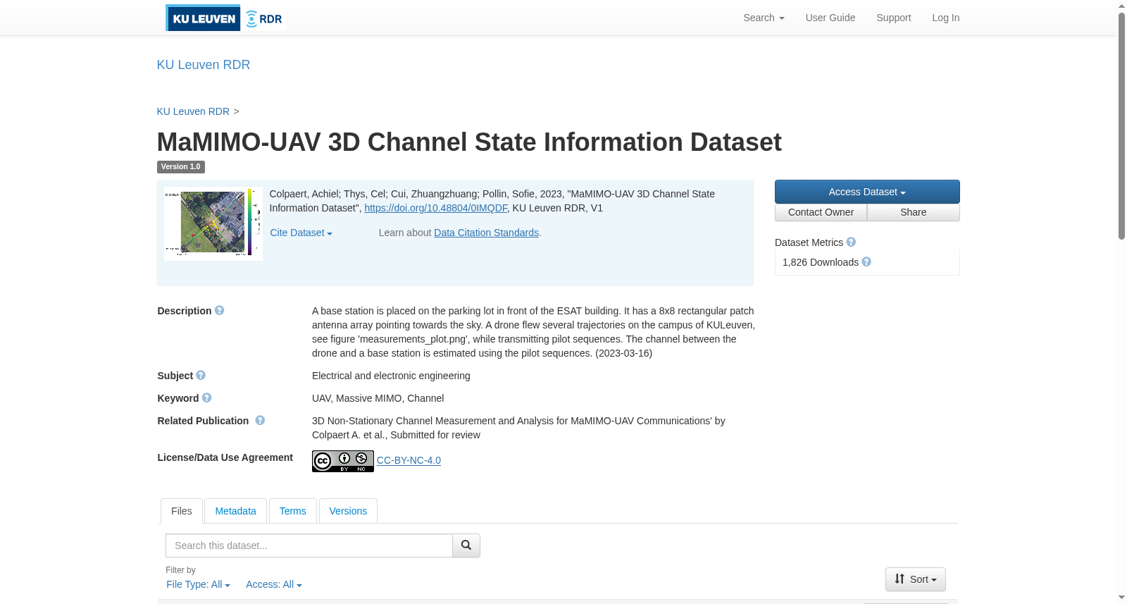 MaMIMO-UAV 3D Channel State Information Dataset 数据集图片