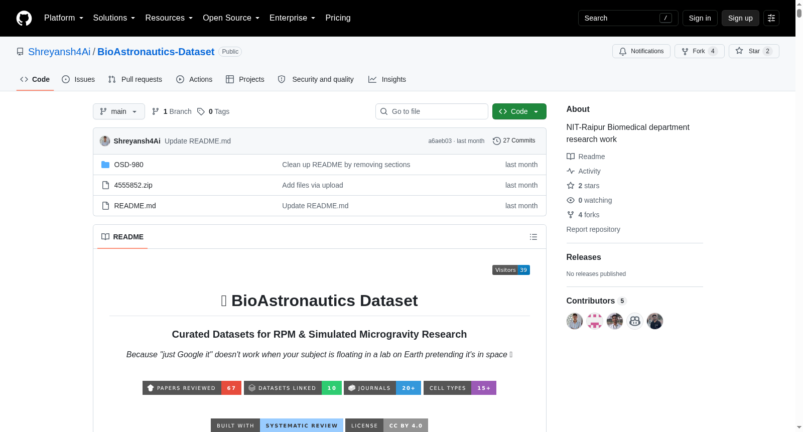 BioAstronautics Dataset 数据集图片