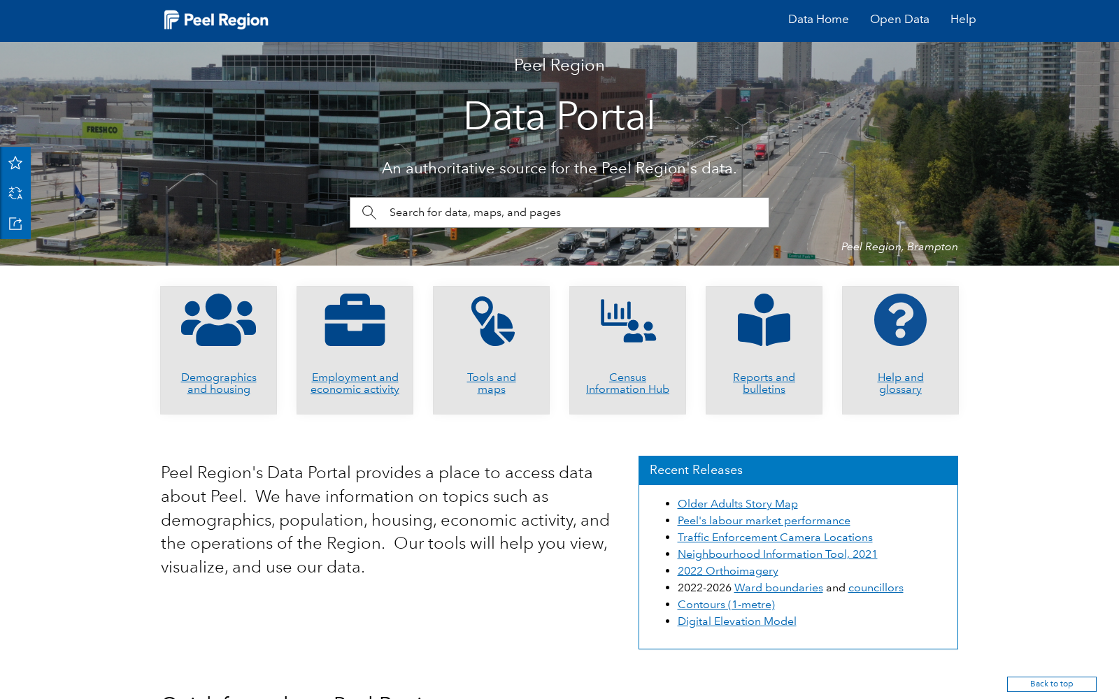 Region of Peel Data Portal 数据集图片