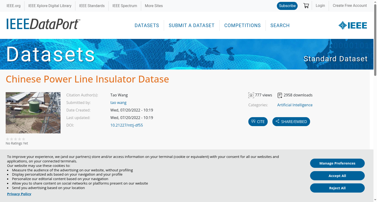 Chinese Power Line Insulator Datase 数据集图片